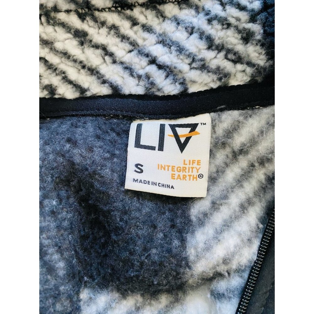 LIV Outdoor Fleece Pullover Fleece Jacket Womens Size Small Black & White Plaid - Picture 3 of 10